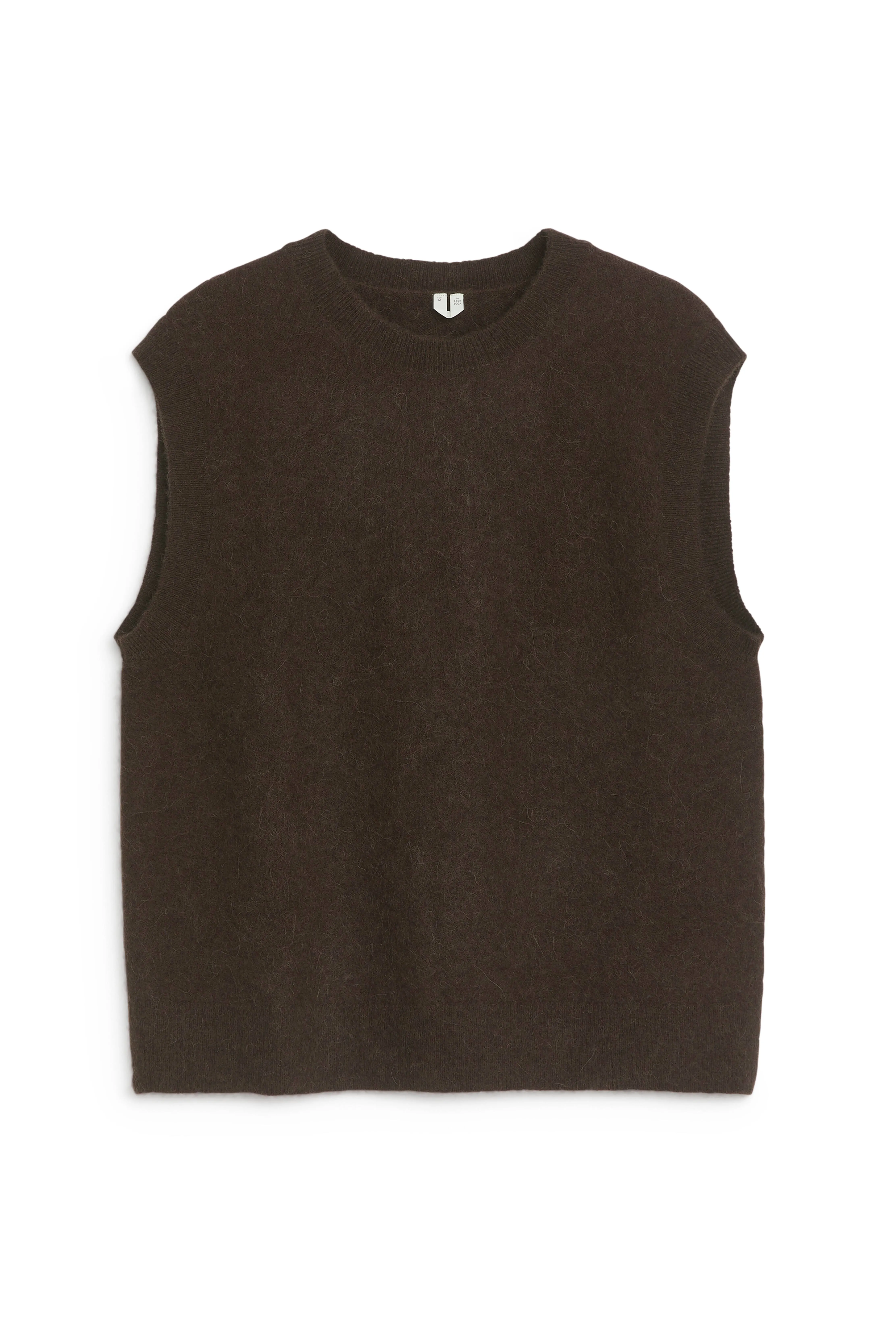 Knitted Alpaca Vest - Sleeveless - Regular length - Dark Brown - Men | H&M GB