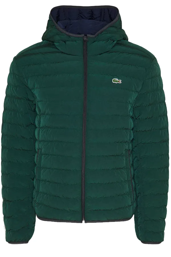 Lacoste Hooded Puffer Jacket Green