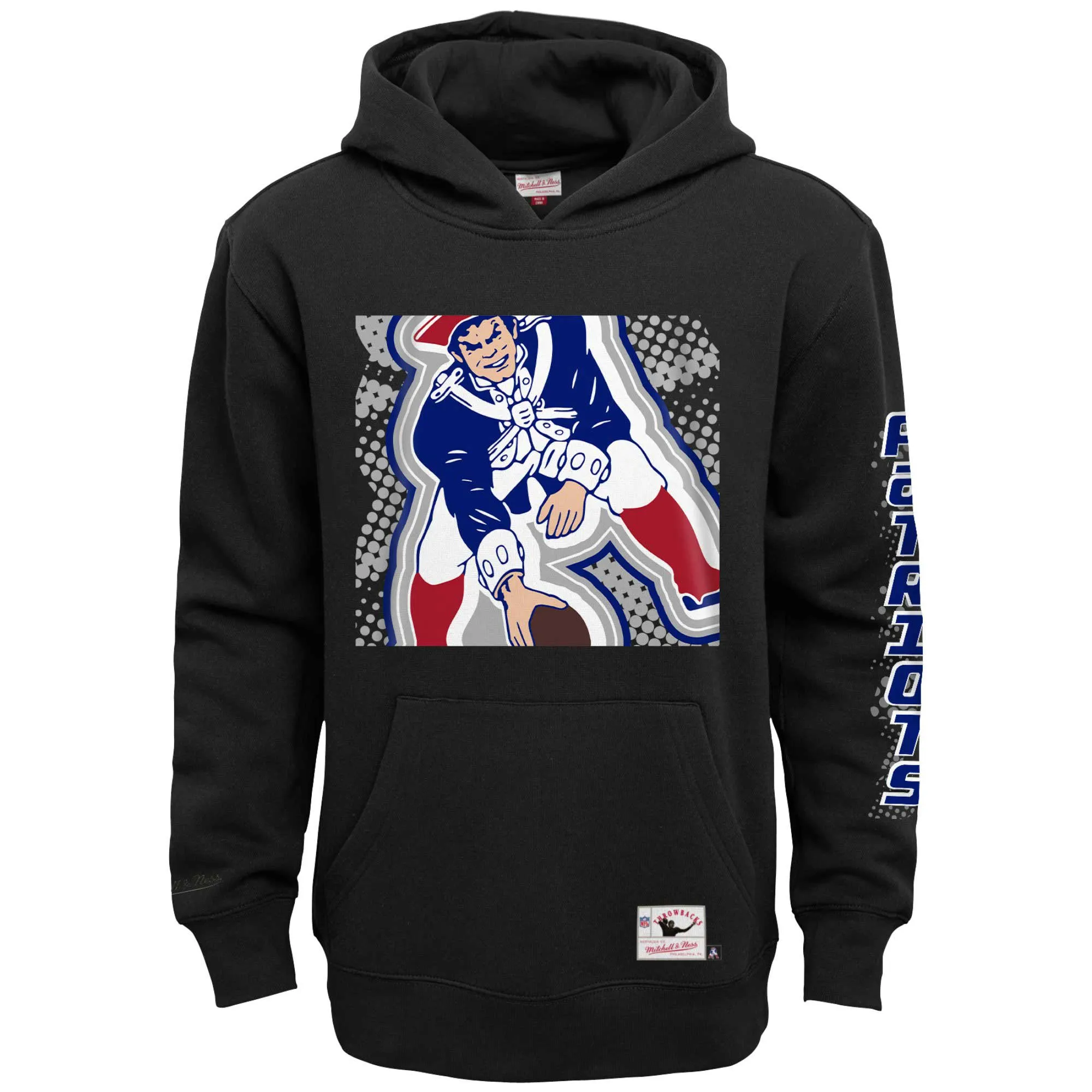 Lids Youth Mitchell & Ness Black New England Patriots Big Face 7.0 Pullover Hoodie