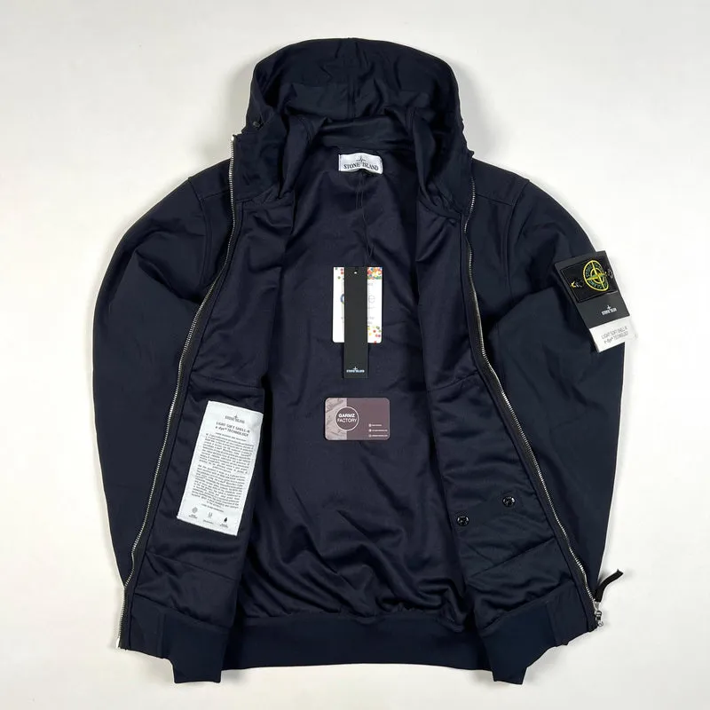 Light Soft Shell-R e-dye technology Hooded Jacket Navy