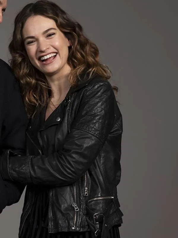 Lily James What's Love Got to Do with It 2022 Leather Jacket