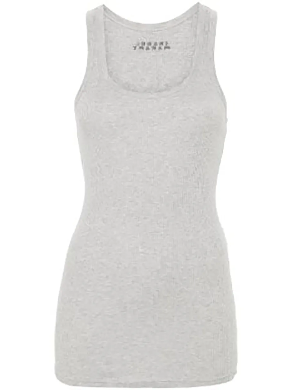 logo-embroidered tank top