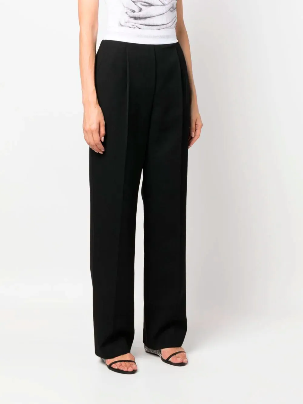 Logo-waistband trousers