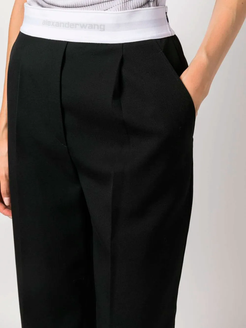 Logo-waistband trousers