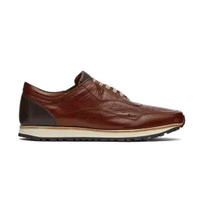 LOTTUSSE | SNEAKERS DE VESTIR HOMBRE | PIEL DE CANGURO CHESN-EBONY| MARRN