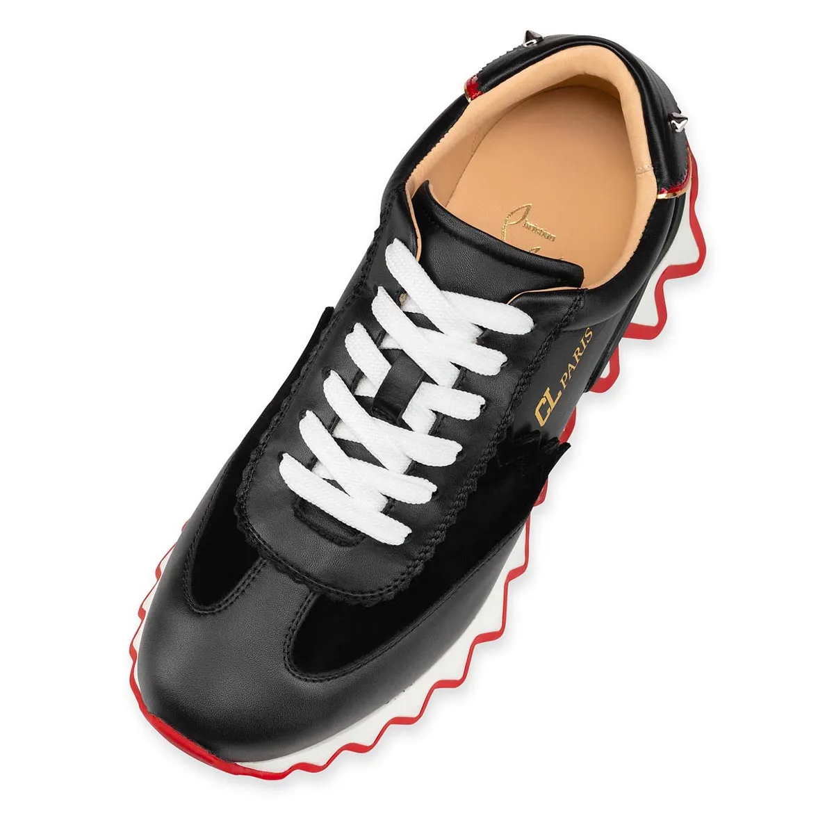 Loubishark  Sneakers - Calf leather and veau velours - Black - Women