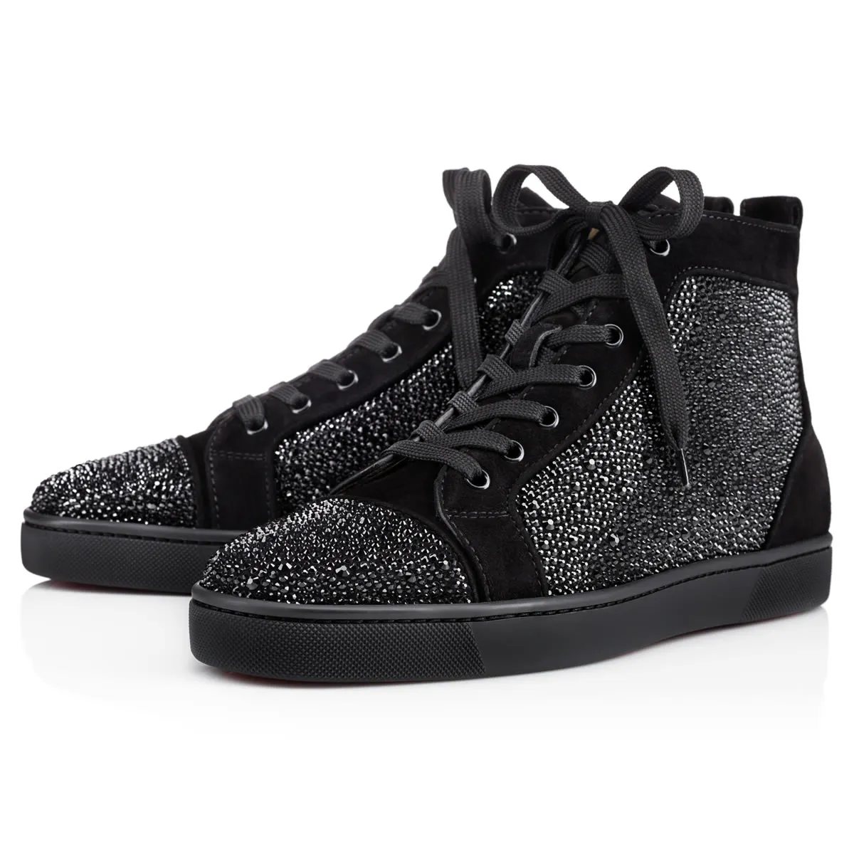 Louis Strass Sneakers - Suede calf and strass - Black - Men