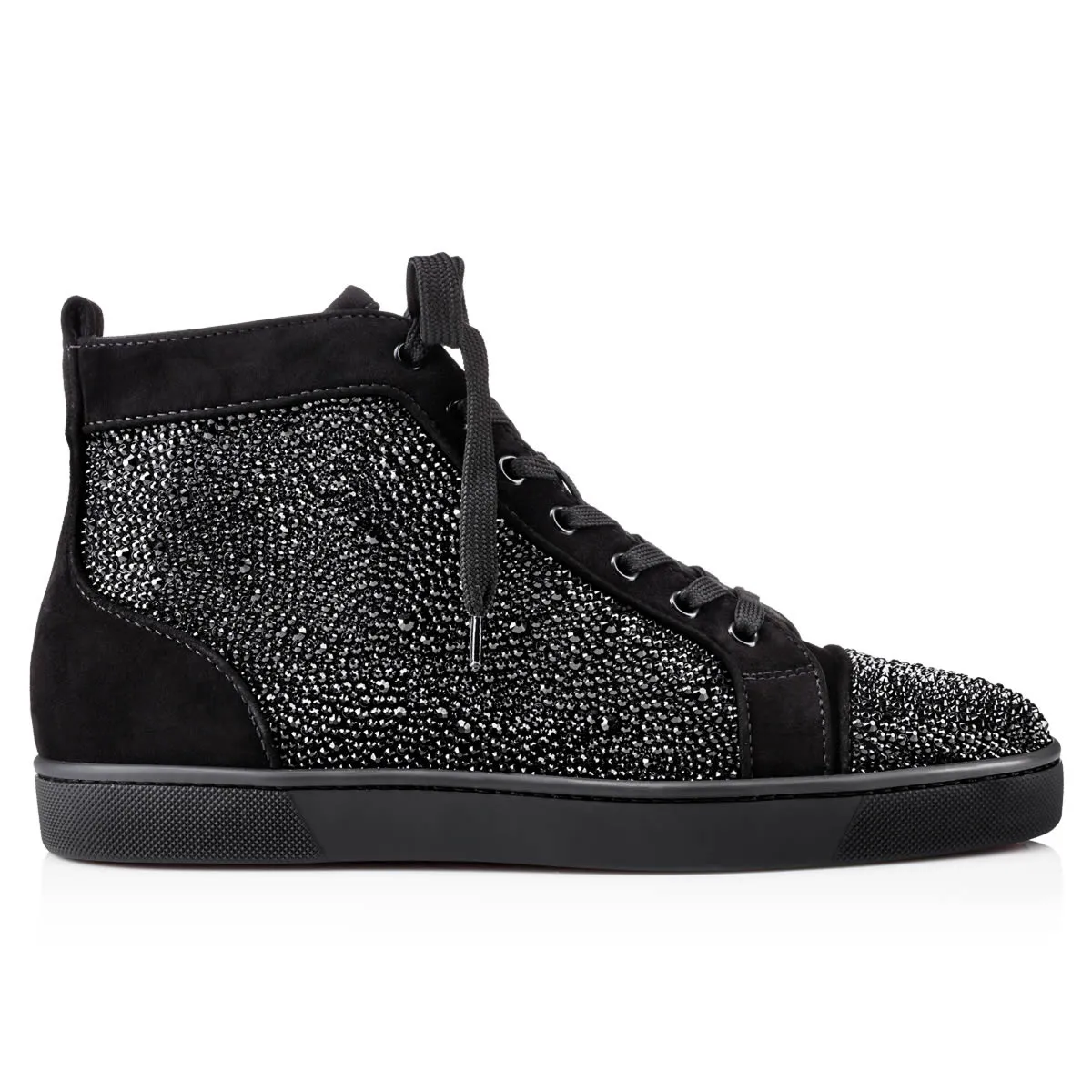 Louis Strass Sneakers - Suede calf and strass - Black - Men