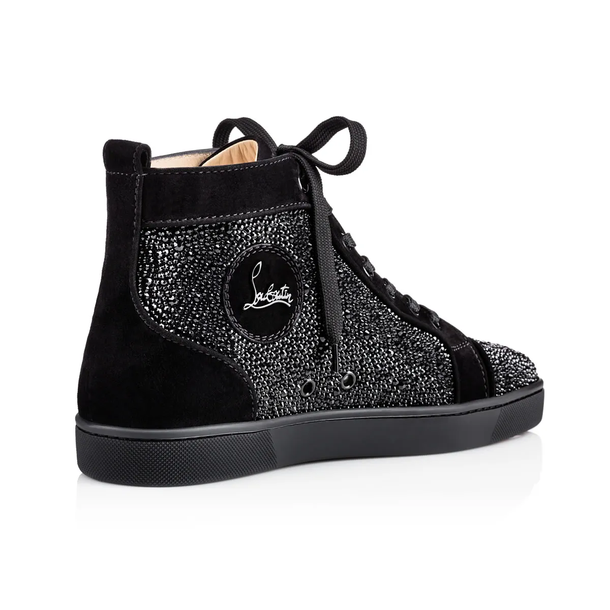 Louis Strass Sneakers - Suede calf and strass - Black - Men