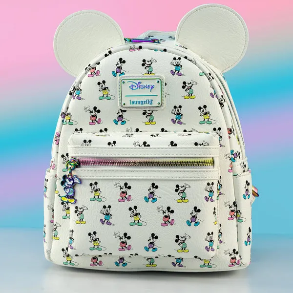 Loungefly x Disney Mickey Mouse Pastel Rainbow Poses Mini Backpack