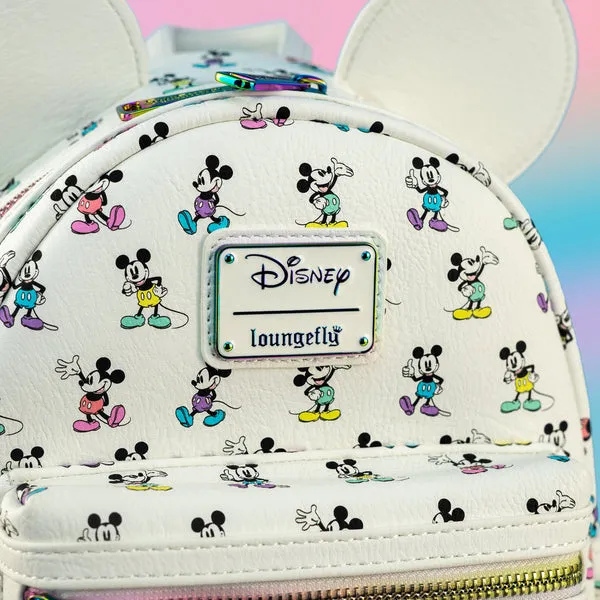 Loungefly x Disney Mickey Mouse Pastel Rainbow Poses Mini Backpack