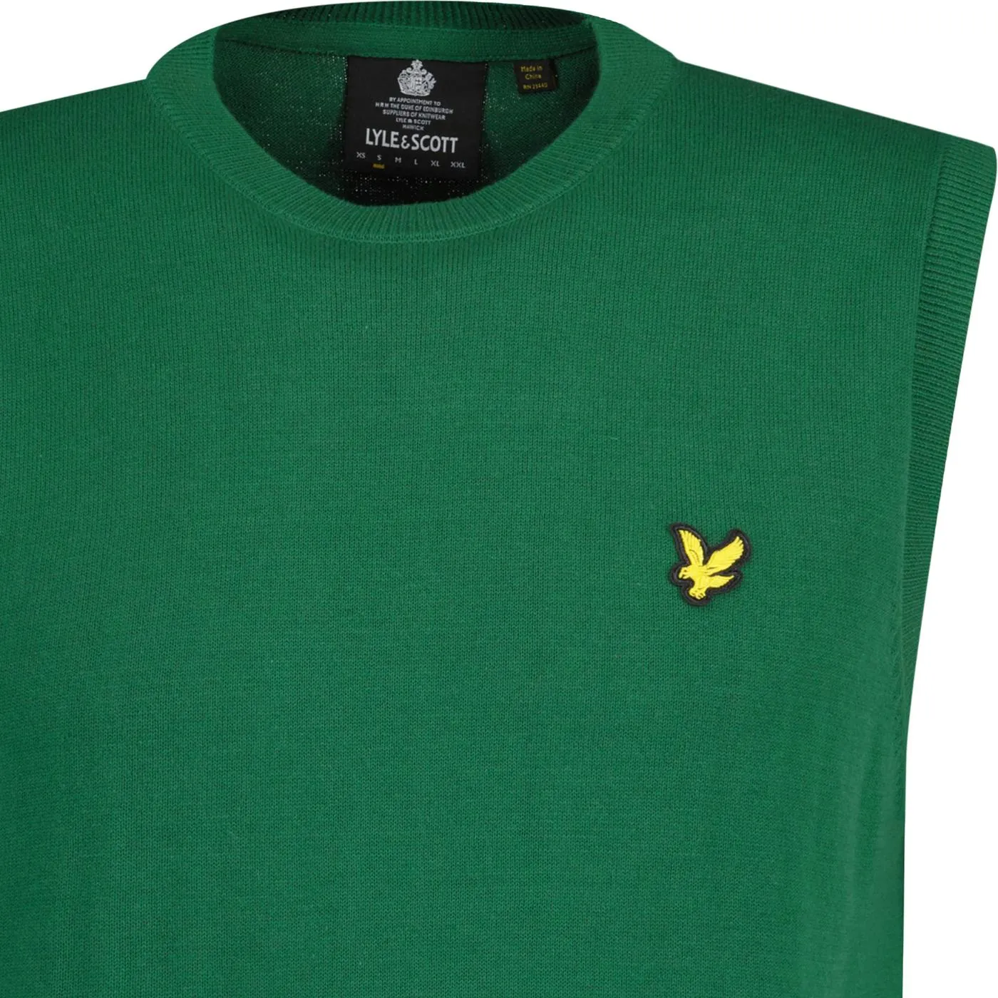 Lyle & Scott Retro Cotton Crew Neck Vest Green