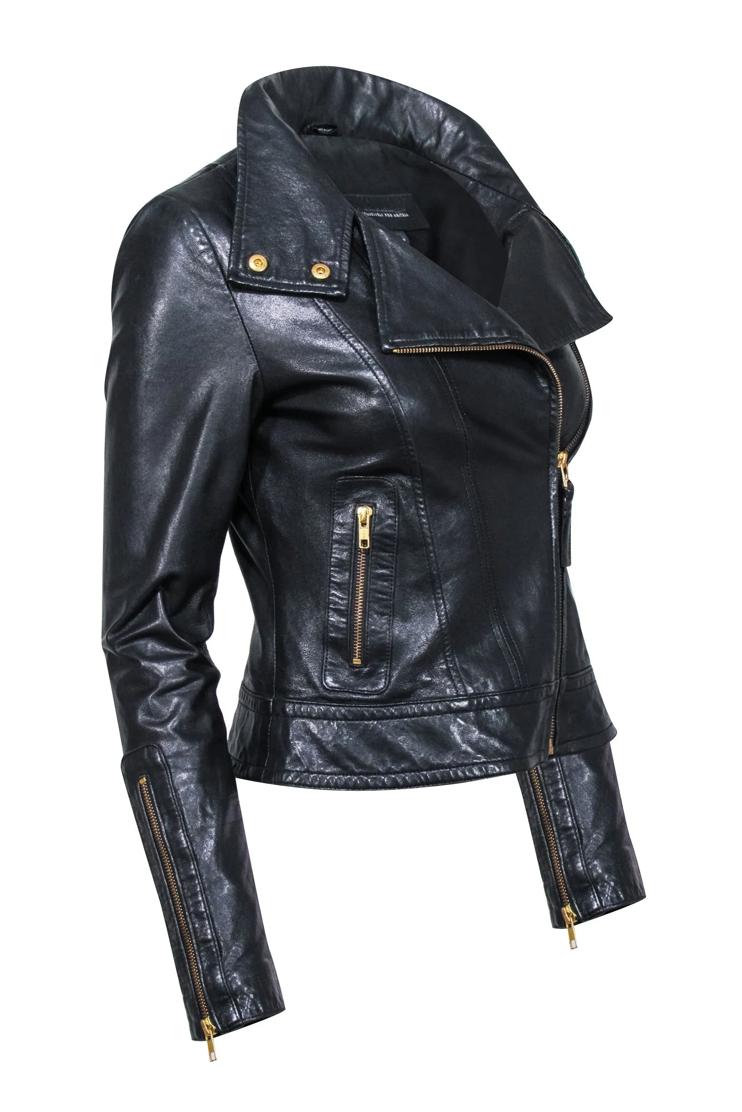 Mackage x Aritzia - Black Leather Moto Jacket Sz XS