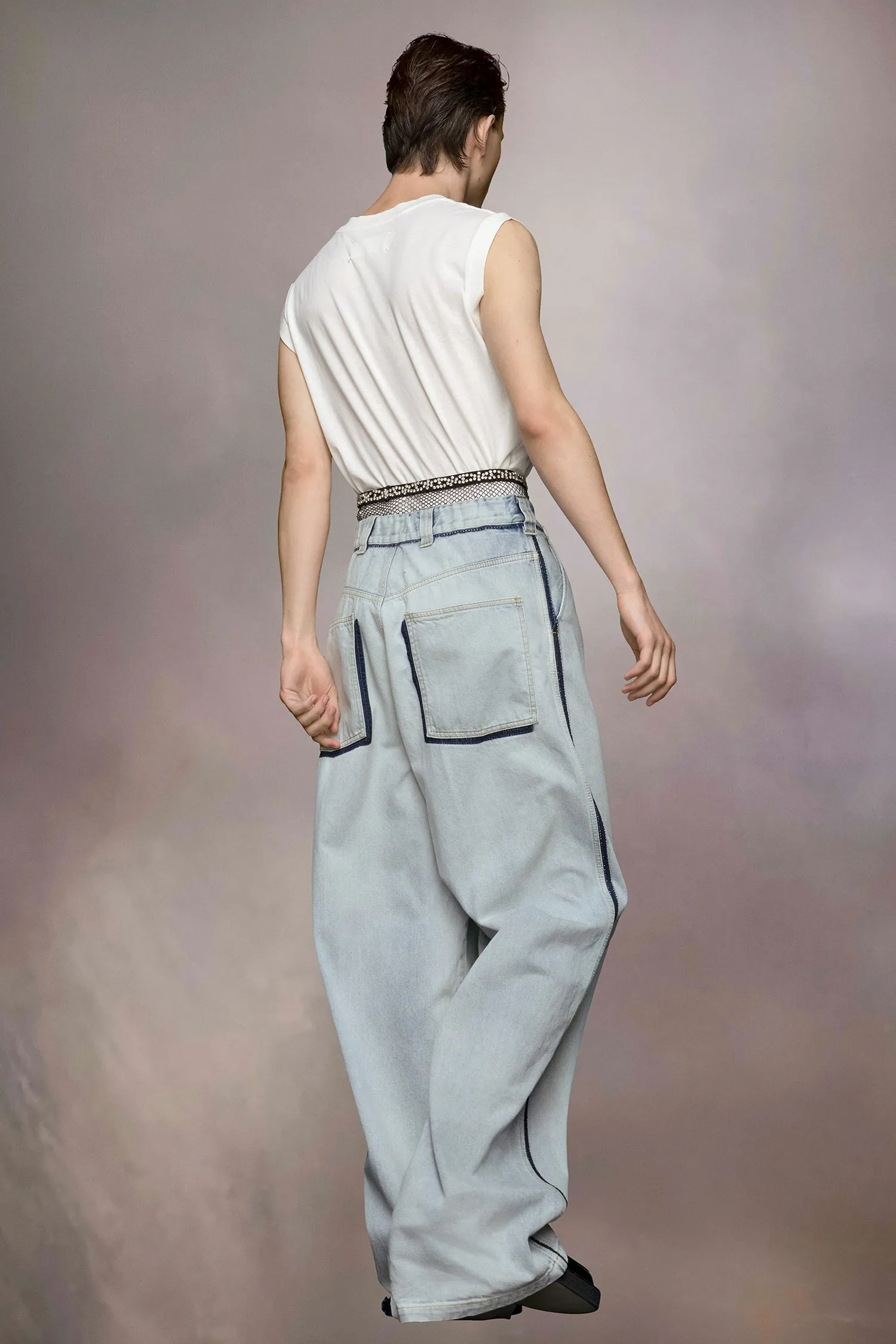 Maison Margiela   MEMORY OF OVERSIZED JEANS  IN LIGHT BLUE, SS24