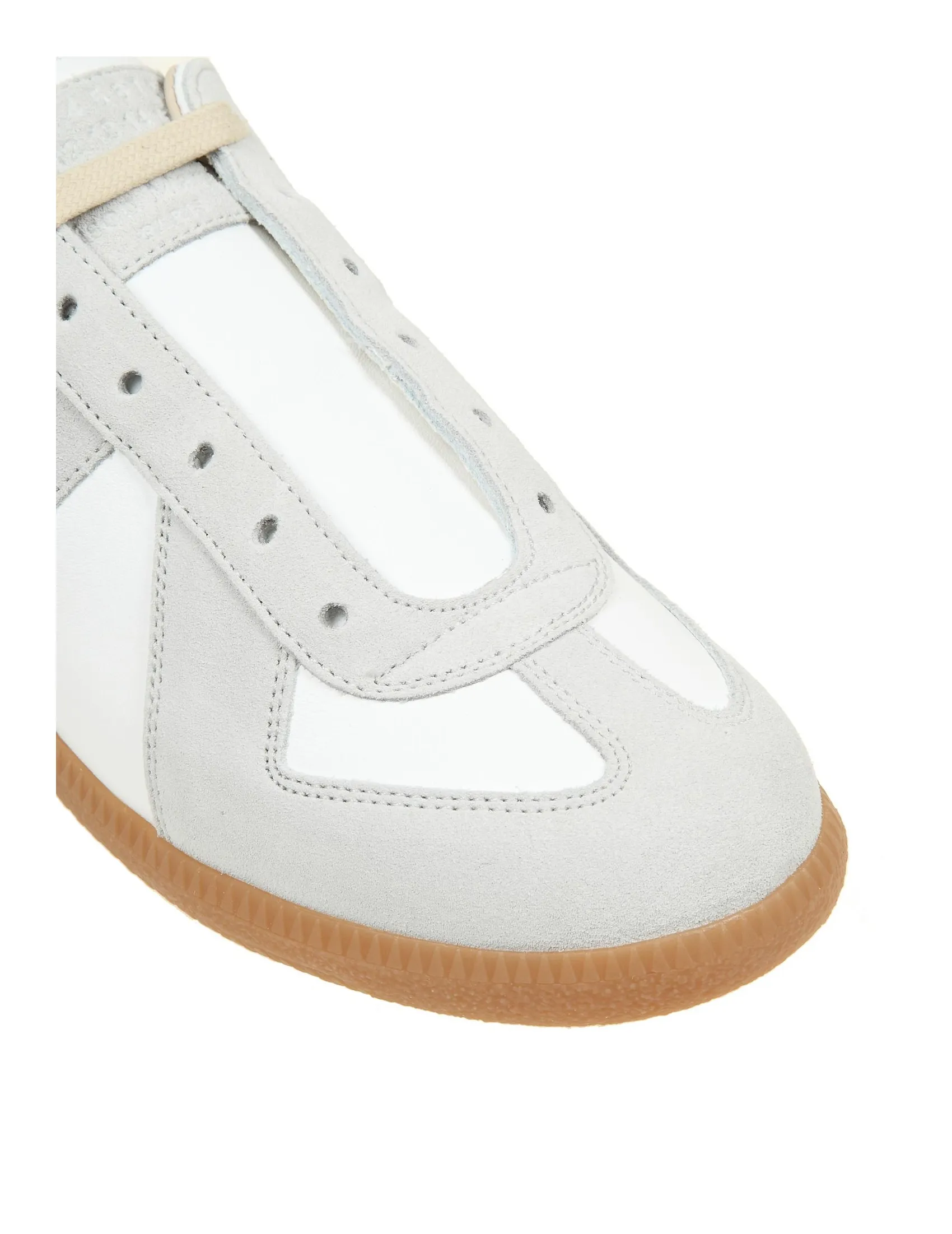 MAISON MARGIELA REPLICA SNEAKERS IN WHITE COLOR LEATHER AND SUEDE