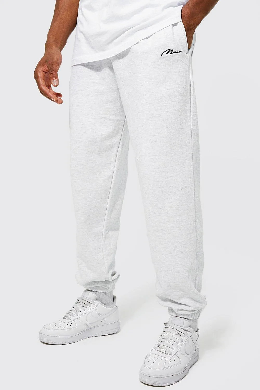 Man Signature Basic Loose Fit Joggers | boohooMAN UK