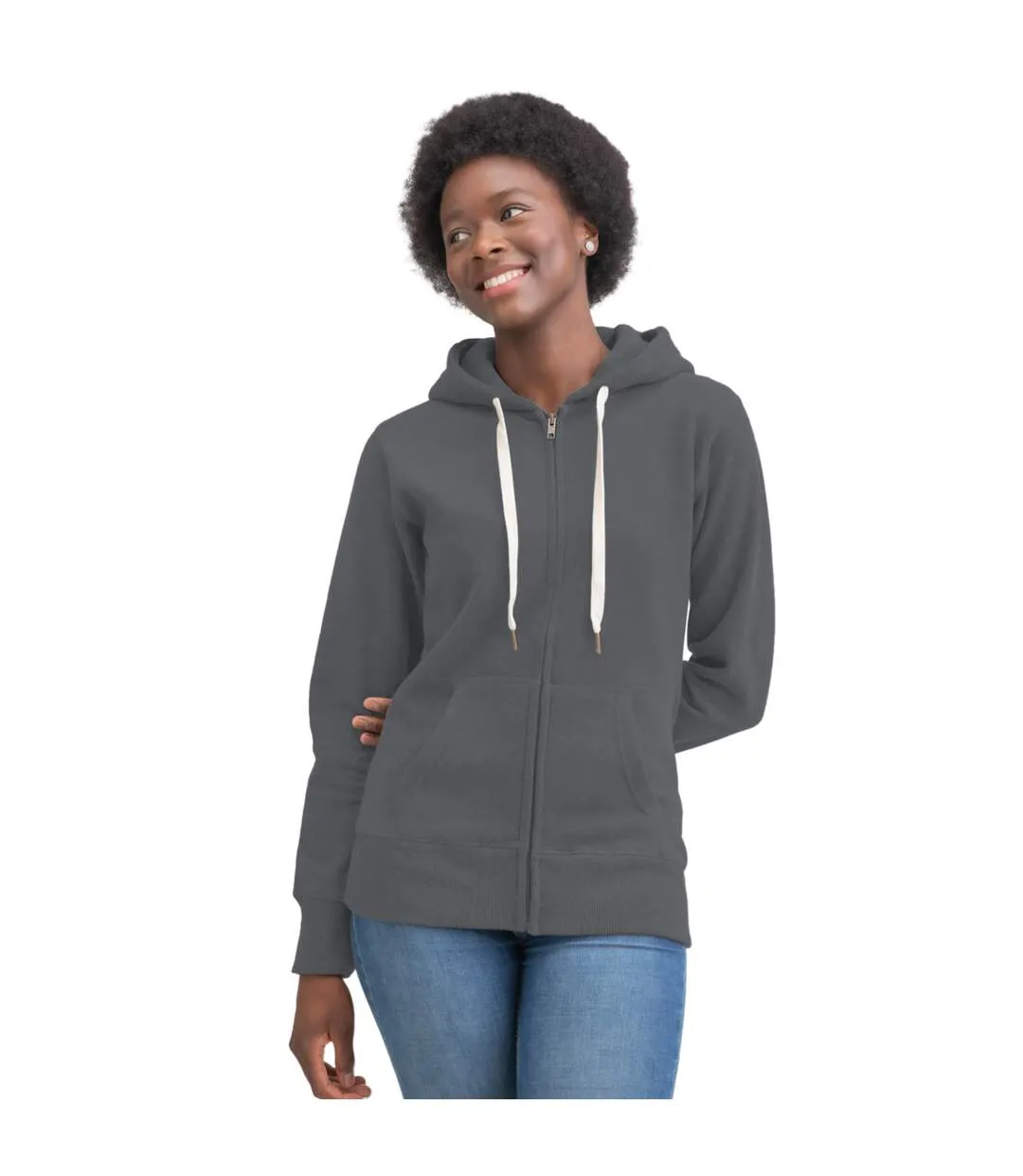 Mantis Womens/Ladies Superstar Zip Hooded Sweatshirt / Hoodie (Heather Grey Melange) - UTBC2691