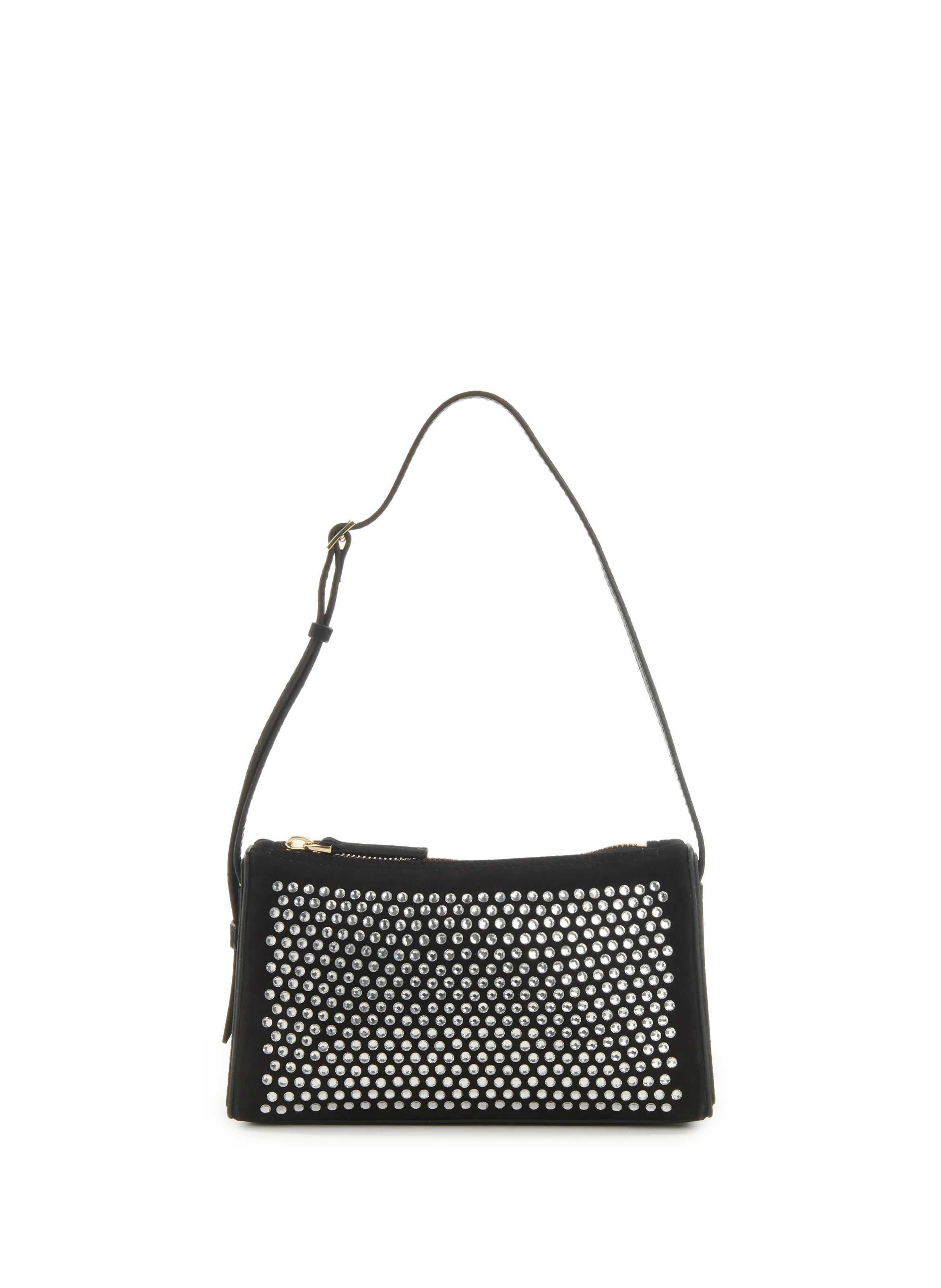 Manu atelier  Mini Prism leather and crystal handbag - Black