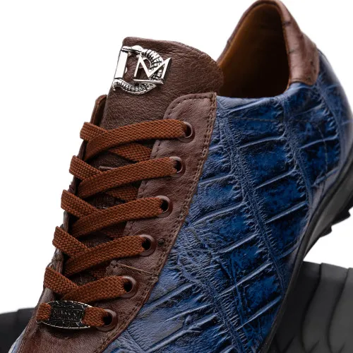 Marco Di Milano Saulo Bluejean Alligator/Ostrich Fashion Sneakers