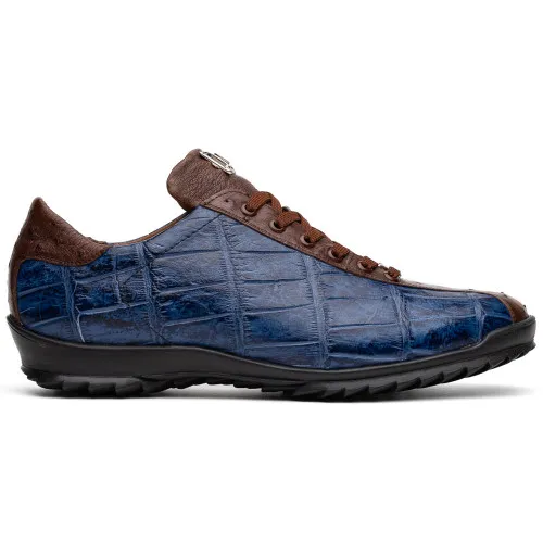 Marco Di Milano Saulo Bluejean Alligator/Ostrich Fashion Sneakers