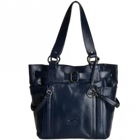 Marta Ponti Medium Italian Leather Handbag Blue  - 8105867