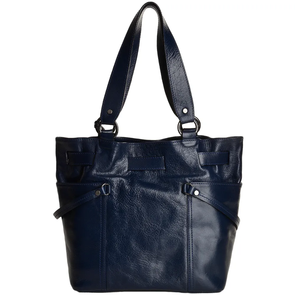 Marta Ponti Medium Italian Leather Handbag Blue  - 8105867