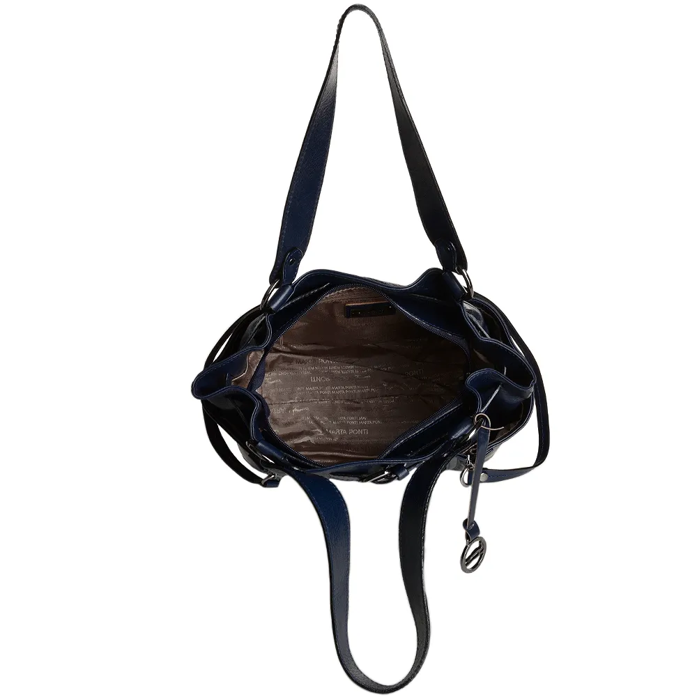 Marta Ponti Medium Italian Leather Handbag Blue  - 8105867