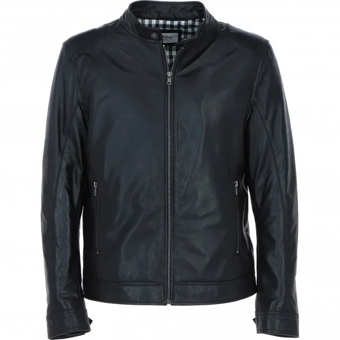 Men's Ashwood Leather Biker Jacket Black: floyd