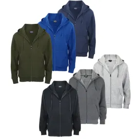 Men's Solid Color Full-Zip Fleece Hoodie, Assorted (2-Pack)