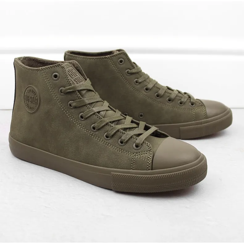 Men's sneakers over the ankle insulated khaki Big Star OO174250 green