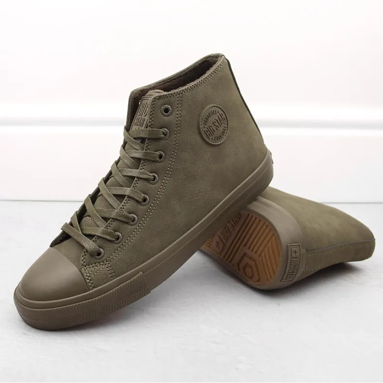 Men's sneakers over the ankle insulated khaki Big Star OO174250 green