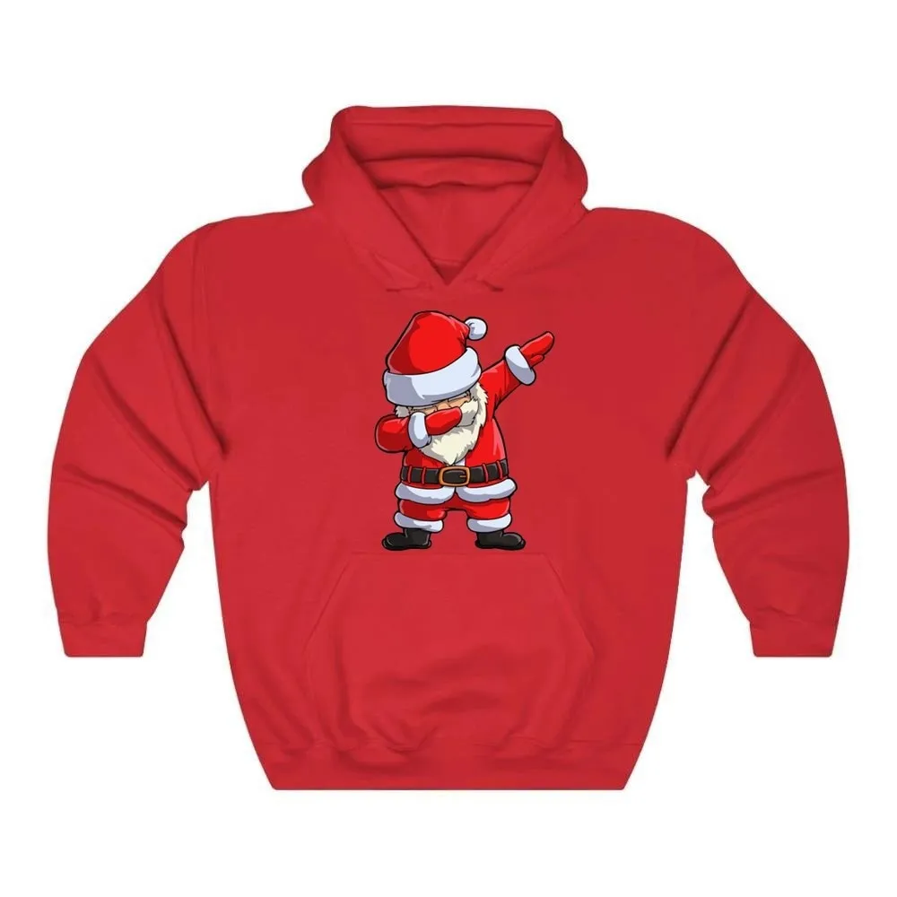 Men's Casual Harajuku Christmas Santa Funny Printed Cotton Hoodie