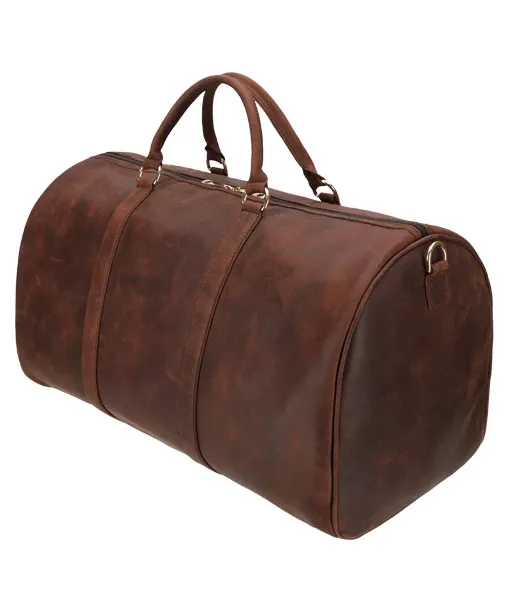 Men’s Distressed Brown Crazy horse Leather Duffle Bag | TLC