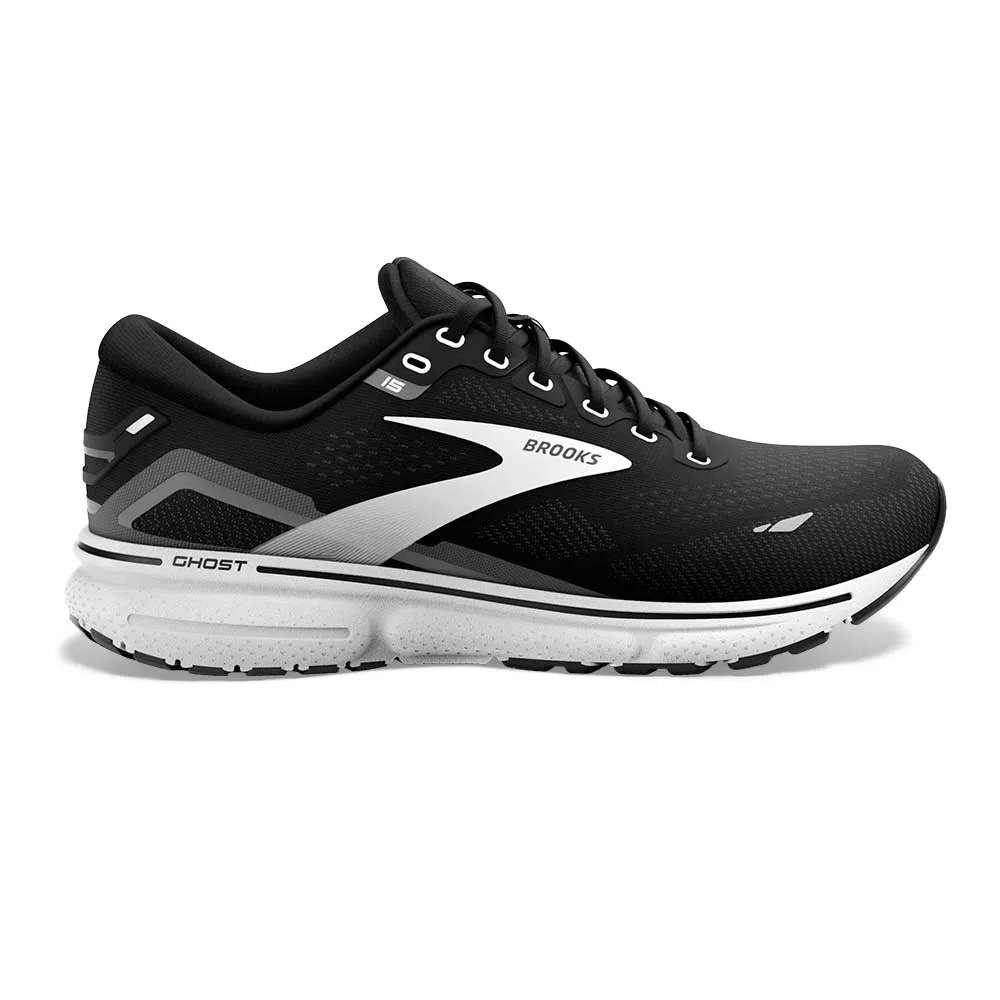 Men's Ghost 15 Running Shoe- Black/Blackened Pearl/White- Regular (D)