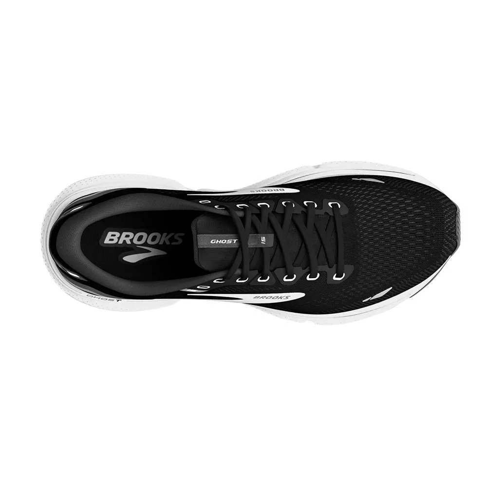 Men's Ghost 15 Running Shoe- Black/Blackened Pearl/White- Regular (D)