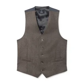 Men's Hackett, Flannel Pinhead Waistcoat in Brown