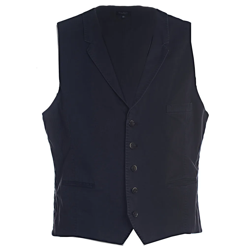 Men's Hackett, Garment Dyed Waistcoat Lapel in Charcoal