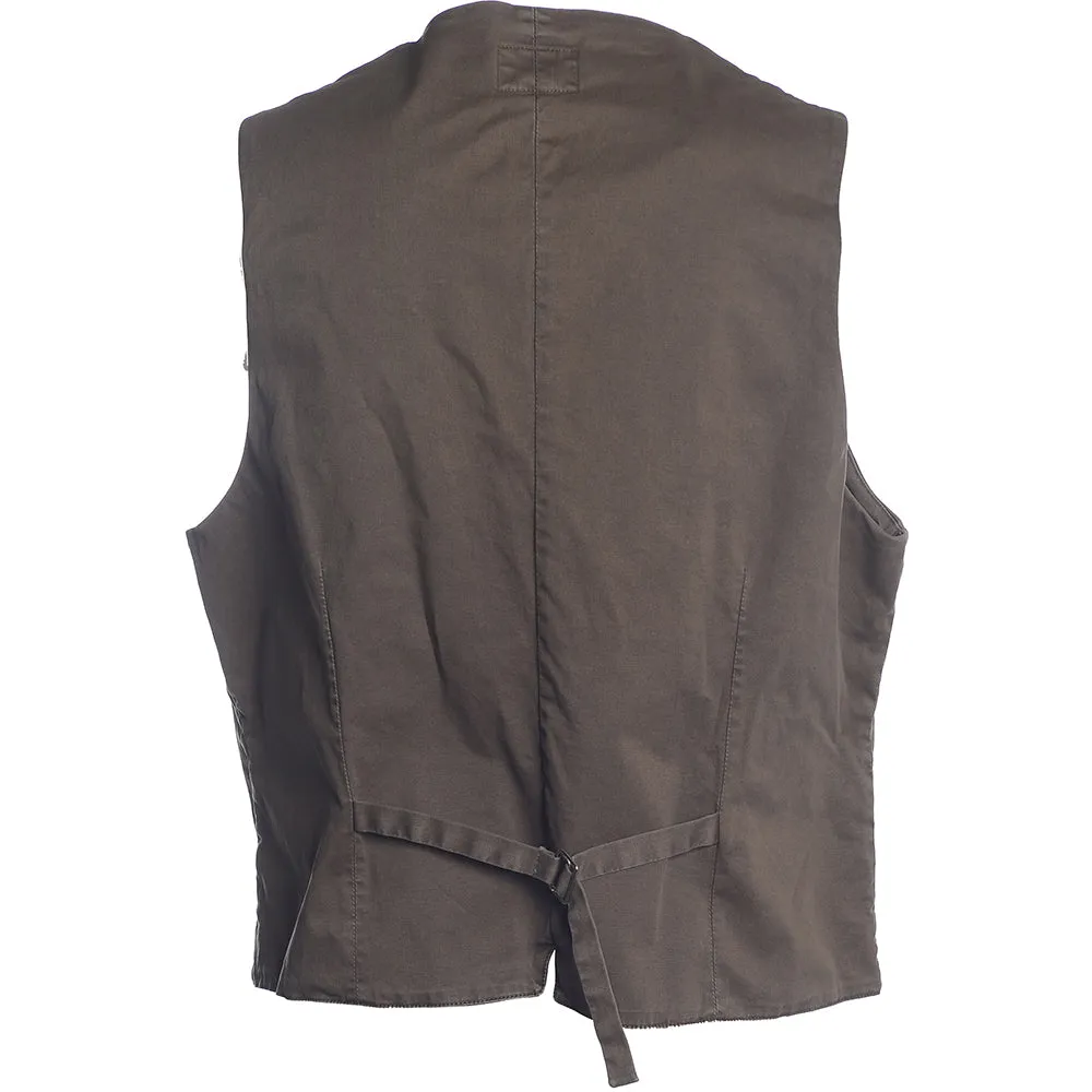 Men's Hackett, Garment Dyed Waistcoat Lapel in Taupe