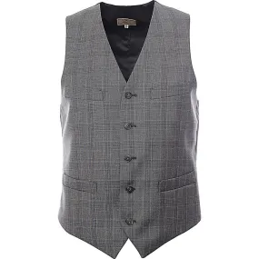 Men's Hackett, Grey with Blue Check Waistcoat in Grey