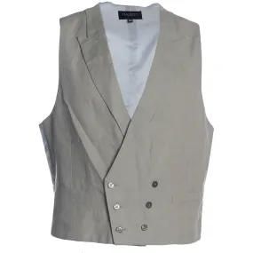 Men's Hackett, Linen DB Waistcoat in Oyster