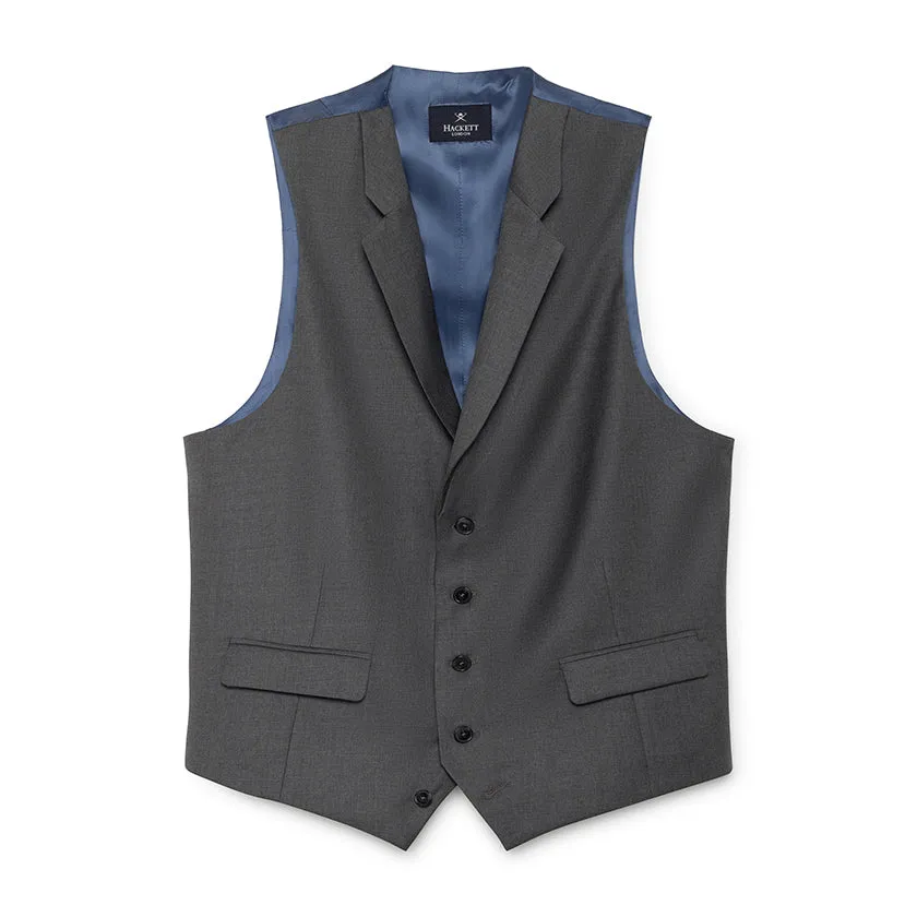 Men's Hackett, Mayfair Flannel Pow Waistcoat in Black & White