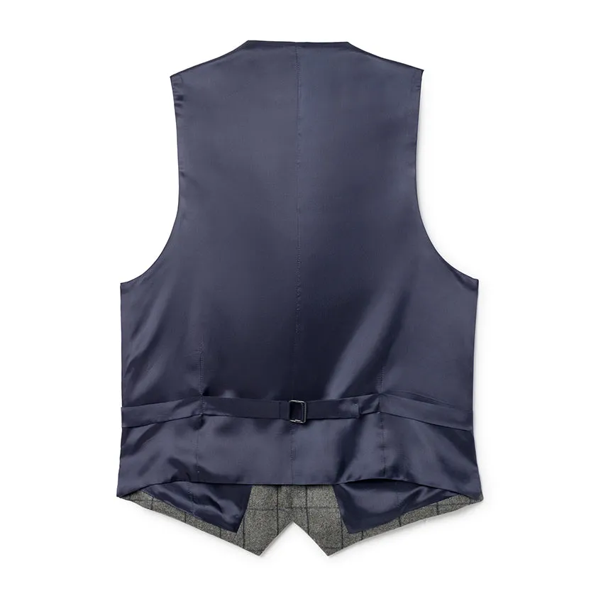 Men's Hackett, Mayfair Flannel Pow Waistcoat in Blue & Grey