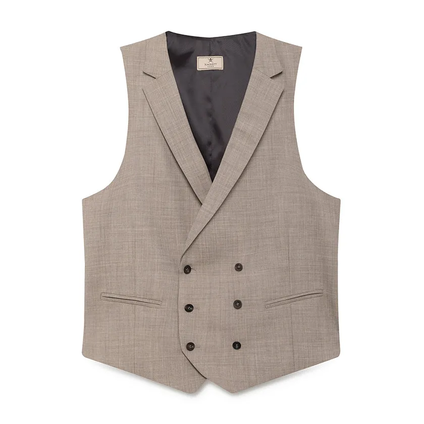 Men's Hackett, Mayfair Natural Wool Waistcoat in Light Beige