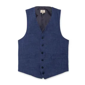 Men's Hackett, Mayfair Navy Glen Check Waistcoat in Navy