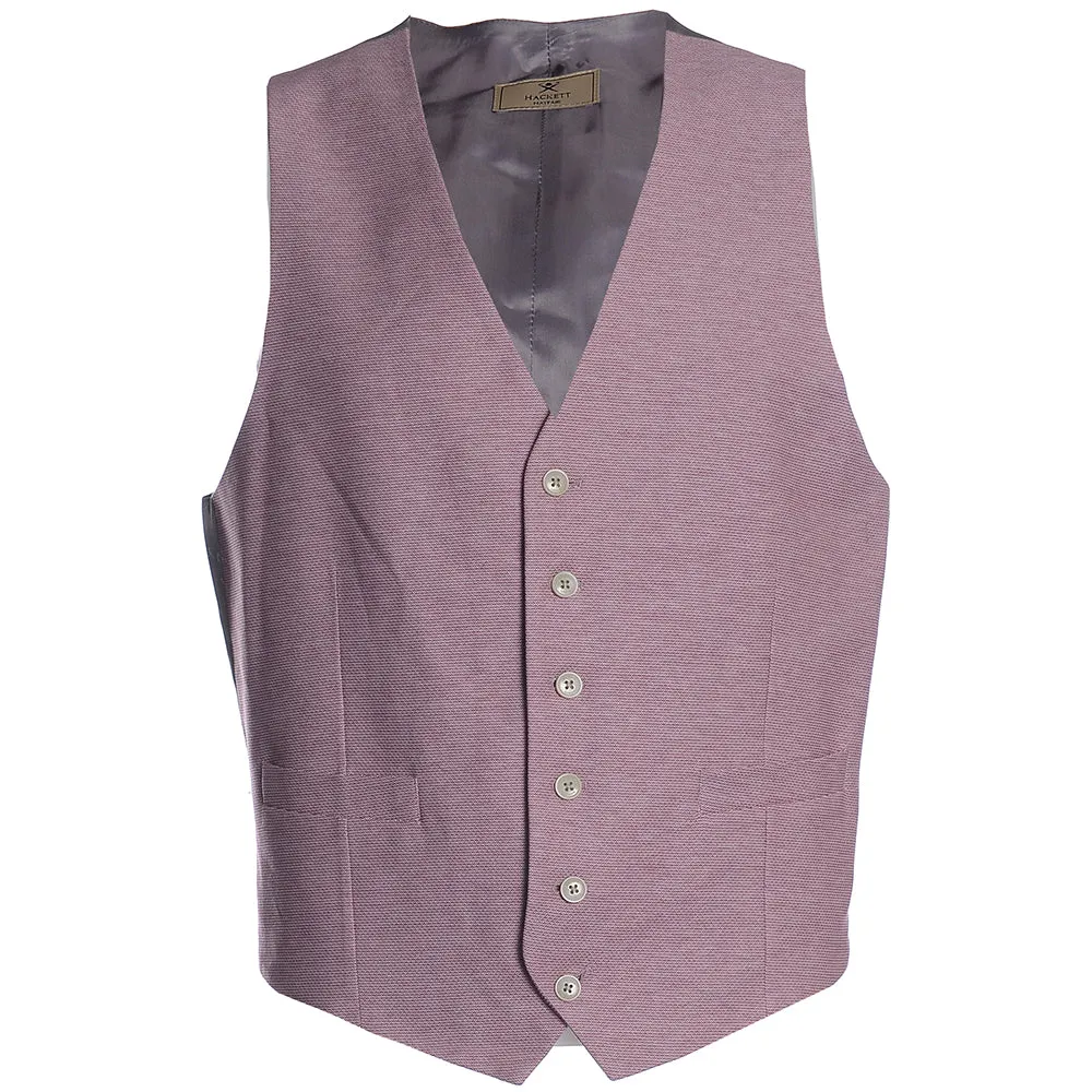 Men's Hackett, Textured Knit Waistcoat in Berry