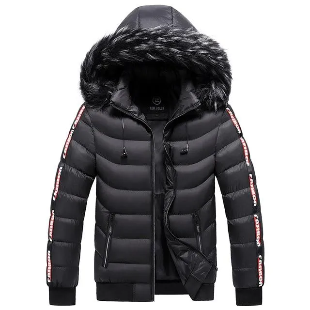 Men's Plus Size 5XL Cotton Thermal Windbreaker Hooded Coats for Winter