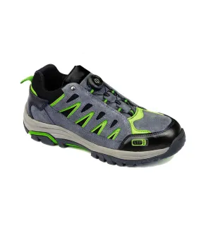 Mens steelite suede wire lace safety trainers grey/green Portwest