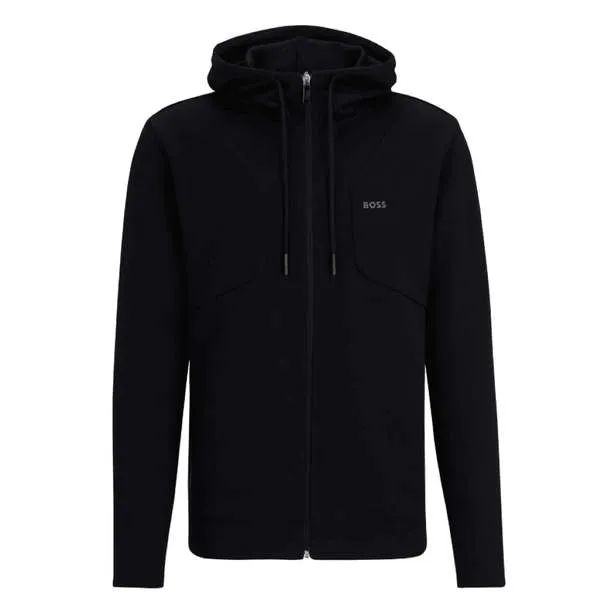 Men's Saggy 1 Cotton Full Zip Hoodie Sweatshirt - Black