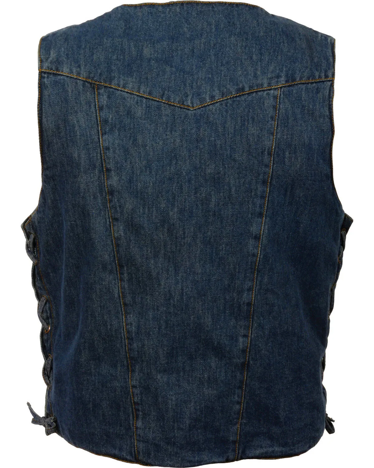 Milwaukee Leather Men's 10 Pocket Side Lace Denim Vest - 5X