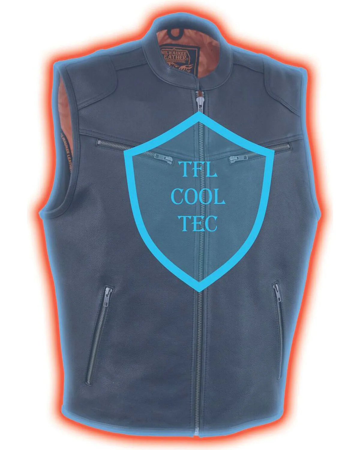 Milwaukee Leather Men's Cool Tec Leather Vest - Big 3X